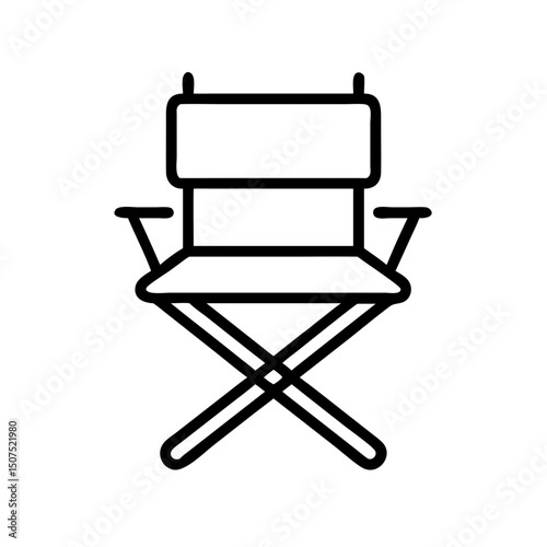 director chair, film production, cinema, movie set, entertainment, studio, Hollywood, movie, film, seat, equipment, professional, camera, action, theater, production, video, isolated, symbol, simple