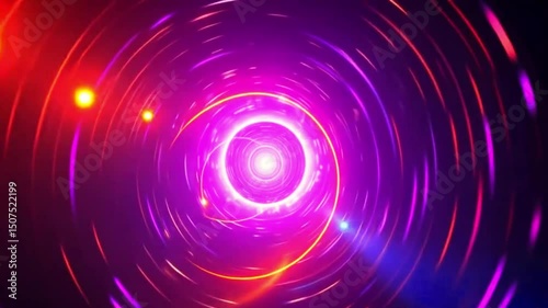 Colorful Neon Tunnel Animation - Futuristic Science Fiction Visual Effect