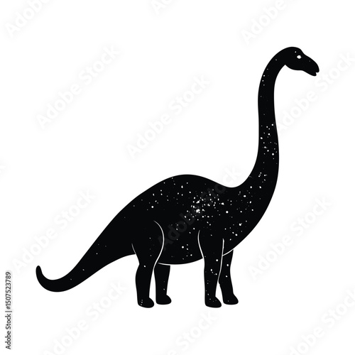 Cosmic Dinosaur Black Silhouette.
