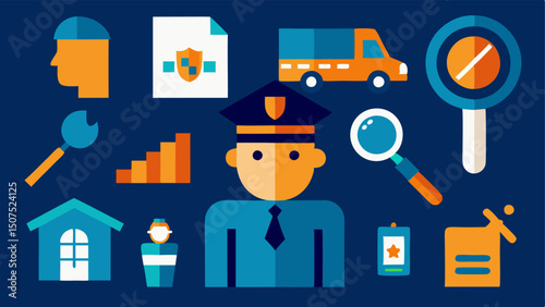 Each illustration can depict a different aspect of a police search maintaining a focus on the actions and environment without including specific names or locations.