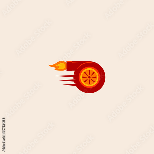 Turbo icon flat vector design.
