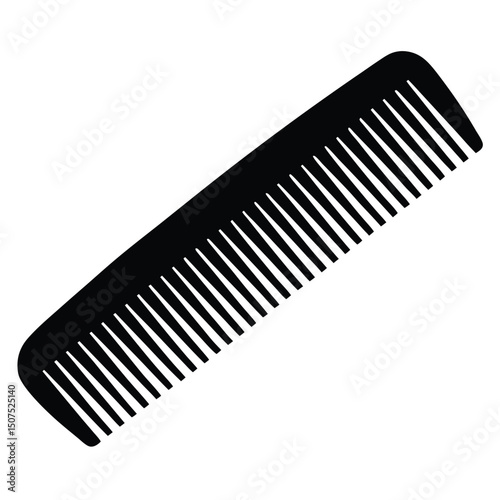 Simple Black Hair Comb Illustration Styling and Grooming Tool for Haircare