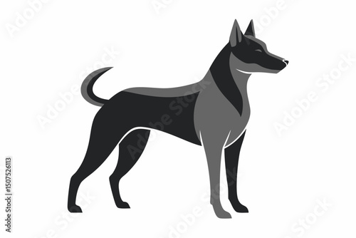 Bold Dog Vector For Merchandise Silhouette Illustration