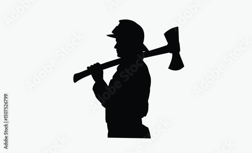 Firefighter Silhouette Vector