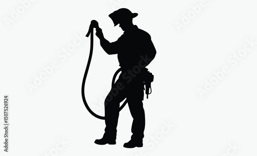 Firefighter Silhouette Vector