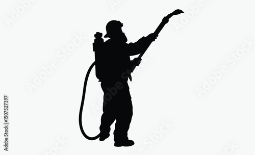 Firefighter Silhouette Vector