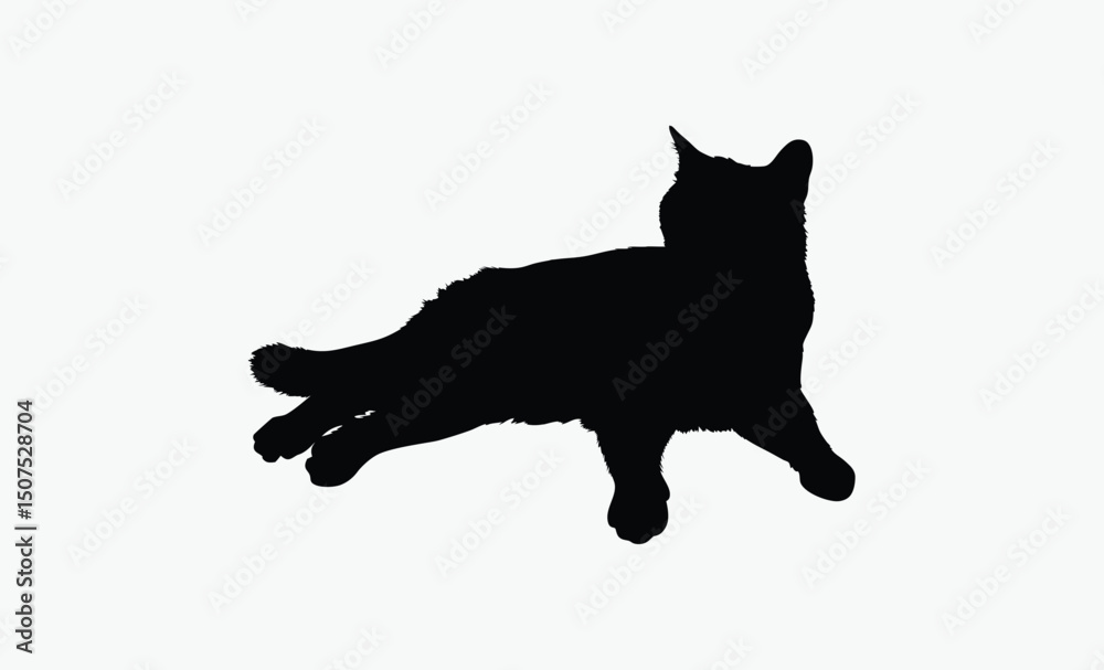 Obraz premium Laying Cat Silhouette