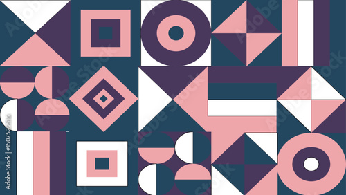 Modern abstract background design featuring geometric shapes. Brightly colored geometric patterns with sharp contrasts