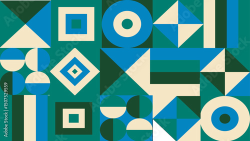 Modern abstract background design featuring geometric shapes. Brightly colored geometric patterns with sharp contrasts