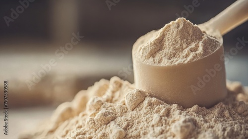 Vanilla Protein Powder Heap with Fine Granules