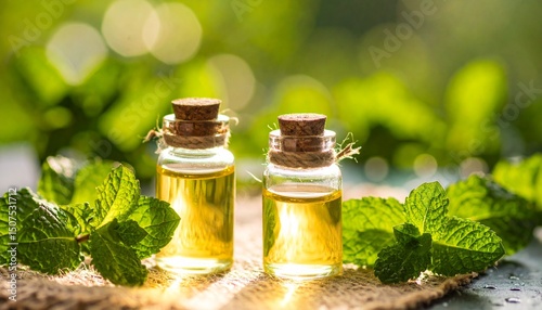 Healing peppermint oil obtained from natural peppermint leaves