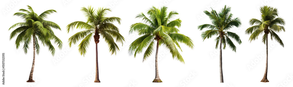 Obraz premium PNG Tropical palm trees landscape beauty., elements on transparent background