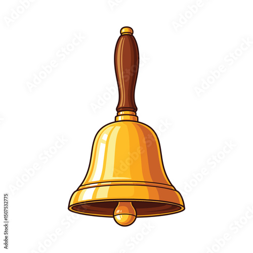 Vintage Style Gold Bell  Ringing Sound Symbol Art & Illustration