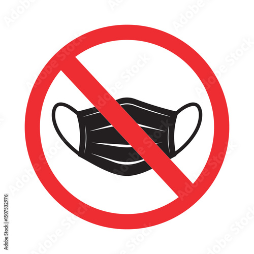 no face mask prohibition sign with mask symbol