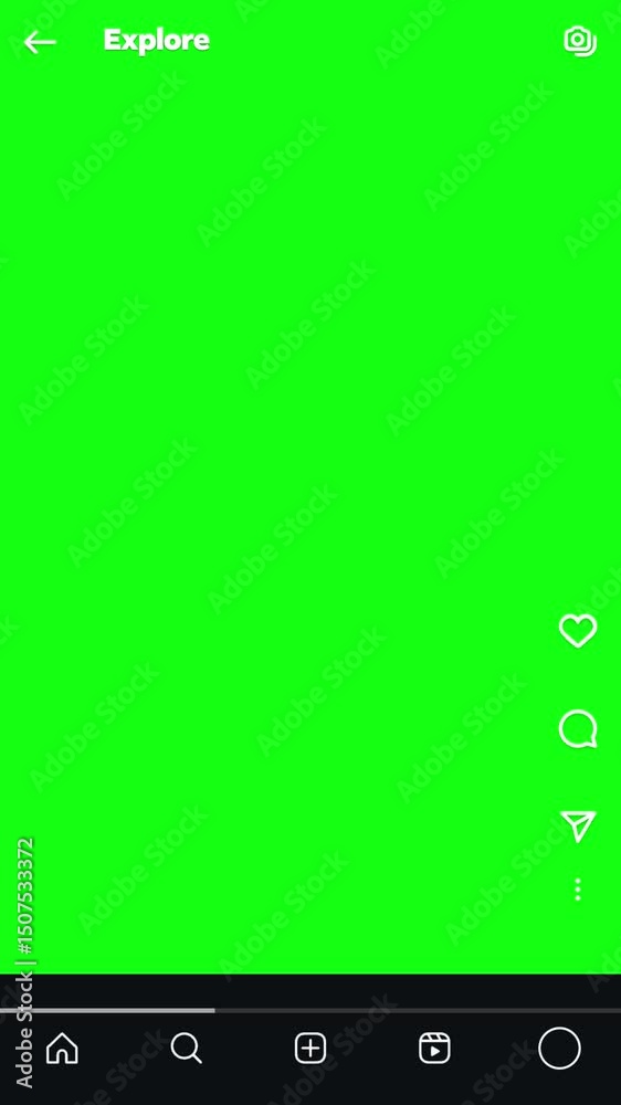 Instagram Explore Page UI Overlay – IG Animated Social Media Feed Interface Mockup for Showreels and Campaign Design Green Screen Version