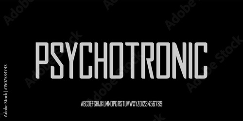 Tech Font, Digital Alphabet, Thin Latin Letters, Hi-tech, Modern and Futuristic