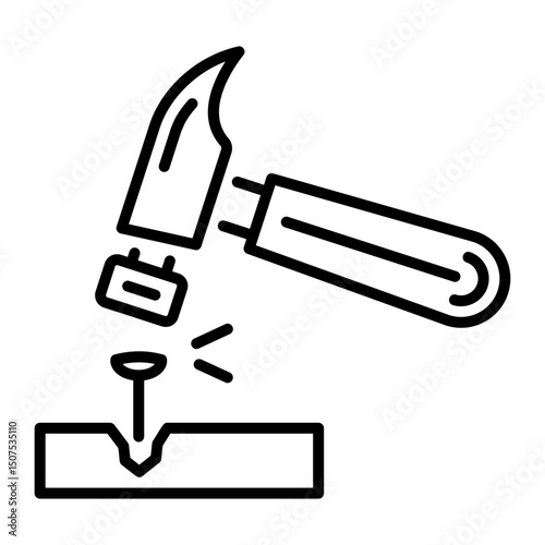 A line style icon of hammer