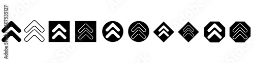 Up arrow vector icon set. scroll illustration sign collection. Direction symbol or logo.