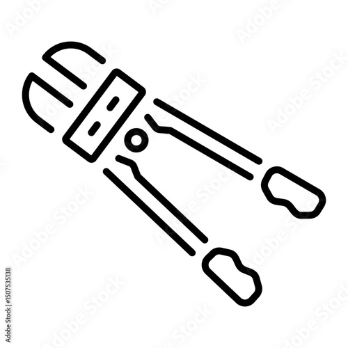 An outline style icon of bolt cutter