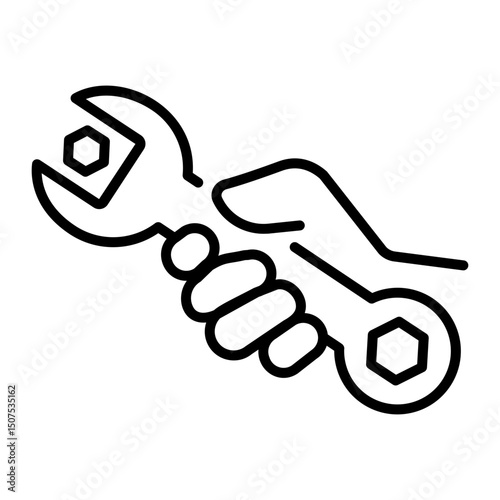 A line style icon of wrench
