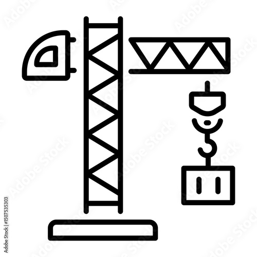 An outline style icon of industrial crane