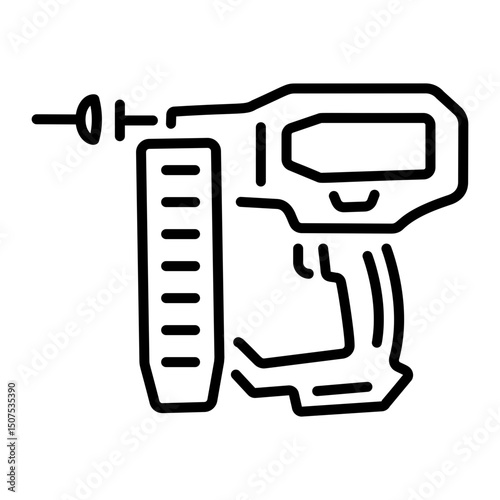 A line style icon of nail gun