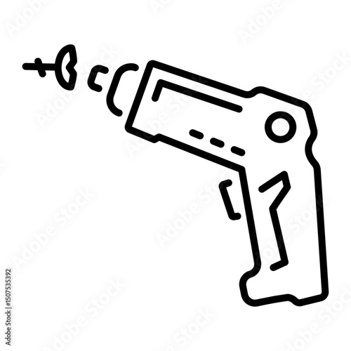 A linear style icon of electric screwdriver