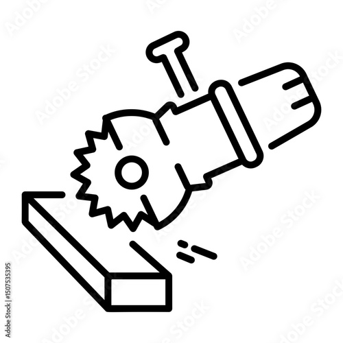 A line style icon of angle grinder