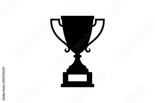 Silhouette of a trophy award champion achievement