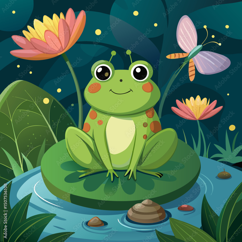 Fototapeta premium frog in the pond