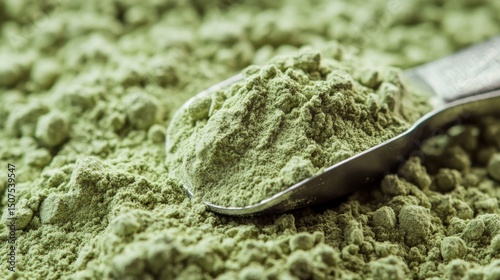 Heap of Plant-Based Protein Powder with Scoop