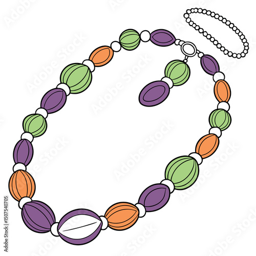 Inclusive Bead Necklace Vector Illustration