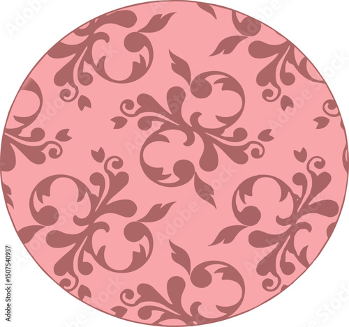 Vintage Floral Pattern in a Circle: An elegant and timeless design in a circular arrangement, with graceful floral elements that evoke a sense of sophistication and classic charm.
