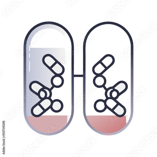 Illustrative diagram of hormonal balance with vitamin capsules