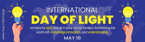 Vector graphic of international day of light good for international day of light celebration banner, poster, card and social media post with copy space area