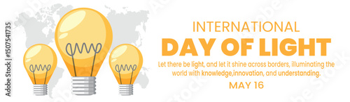 Vector graphic of international day of light good for international day of light celebration banner, poster, card and social media post with copy space area