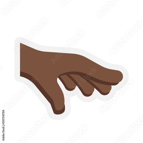 Palm Down Hand Dark Skin Tone