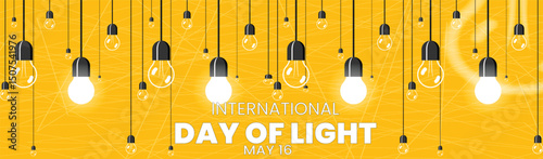 Vector graphic of international day of light good for international day of light celebration banner, poster, card and social media post with copy space area