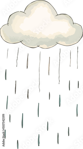 Cute rainy cloud vector illustration.
