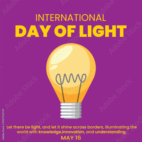 Vector graphic of international day of light good for international day of light celebration banner, poster, card and social media post with copy space area