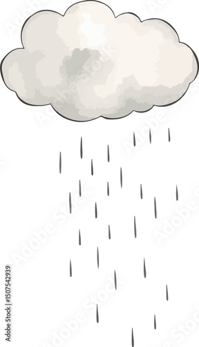 Cute rainy cloud vector illustration.