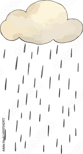Cute rainy cloud vector illustration.