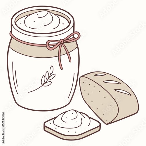 Healthy Fermented Sourdough Jar Vector