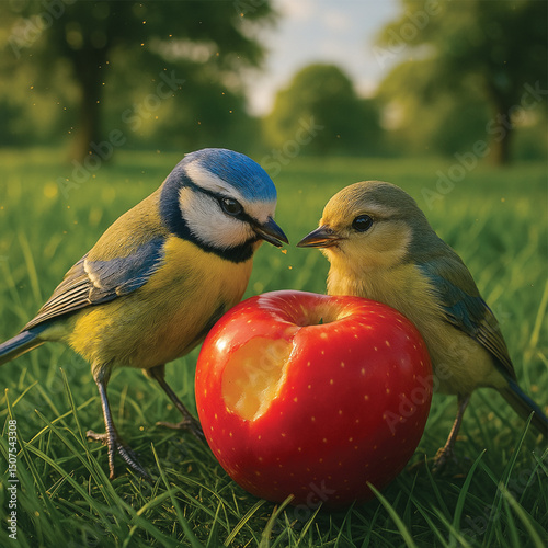 blue tit on a branch
