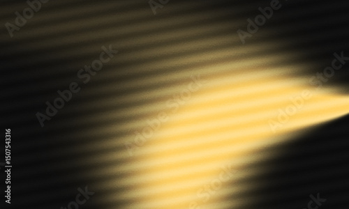 Abstract digital background with smooth black shape on yellow textured surface. Soft gradients and horizontal lines create a modern and futuristic look. Great for creative design, posters, or tech con