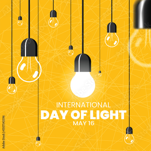 Vector graphic of international day of light good for international day of light celebration banner, poster, card and social media post with copy space area