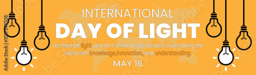 Vector graphic of international day of light good for international day of light celebration banner, poster, card and social media post with copy space area