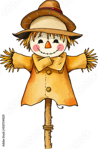 Cute vector illustration of a scarecrow.
