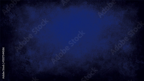 Rustic blue wall background with darker black grungy border and vintage texture design. A beautiful abstract navy blue stucco wall with an old wall pattern texture creating a dark and grungy decorativ