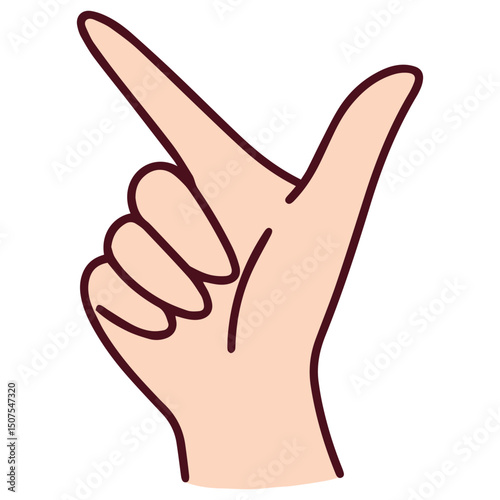 Chinese hand sign for number 8, often stylized like a finger gun with thumb and index finger. Part of nonverbal number communication in Mandarin culture